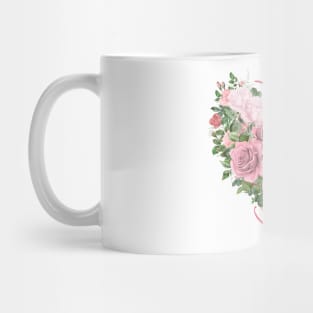 Pink Floral Heart Mug